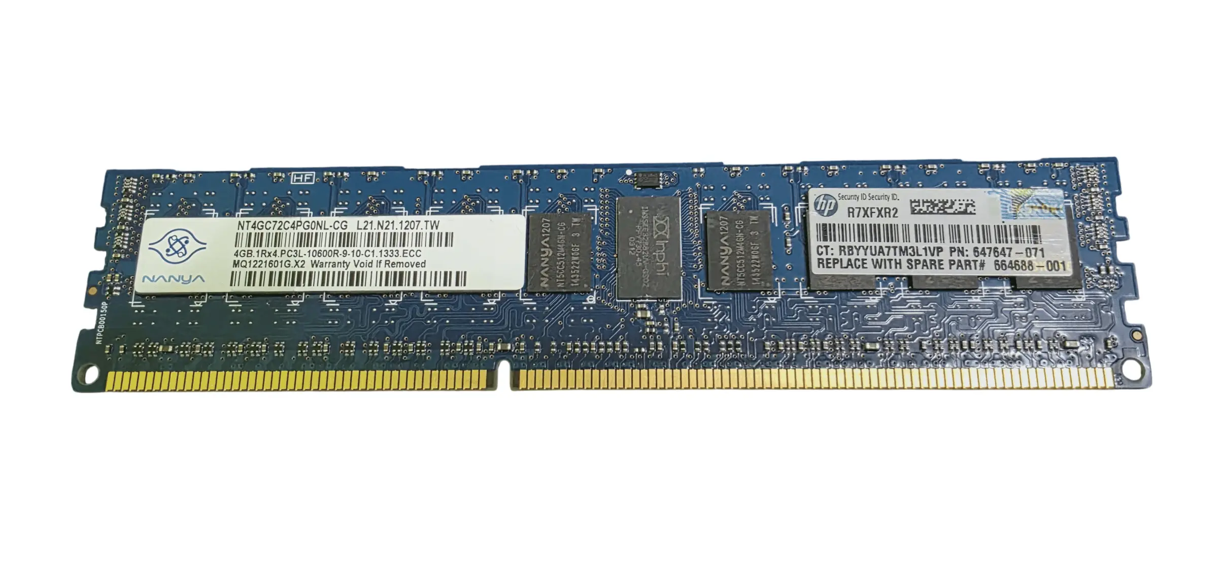 Pamięć ram serwerowa HP  Nanya 4GB DDR3-1333 PC3L-10600R Registered ECC RDIMM